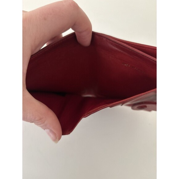 CHANEL Vintage Authentic Leather Timeless CC Wallet Red Flap Snap Closure - Picture 10 of 16